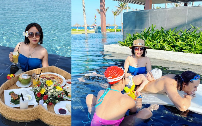 Lần hiếm hoi nghệ sĩ Việt Hương diện áo cúp ngực gợi cảm đi du lịch cùng ông xã Ảnh 2