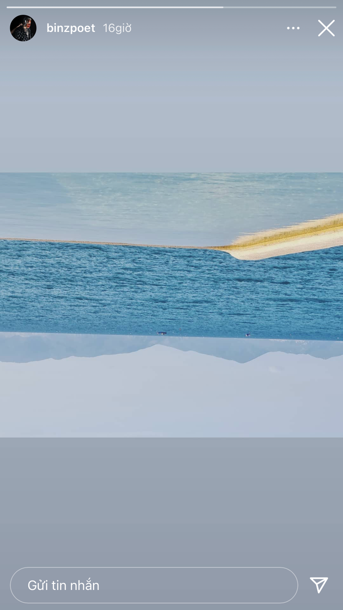 Bức ảnh mà Binz đăng tải trên story khiến nhiều người xem muốn trẹo cả cổ