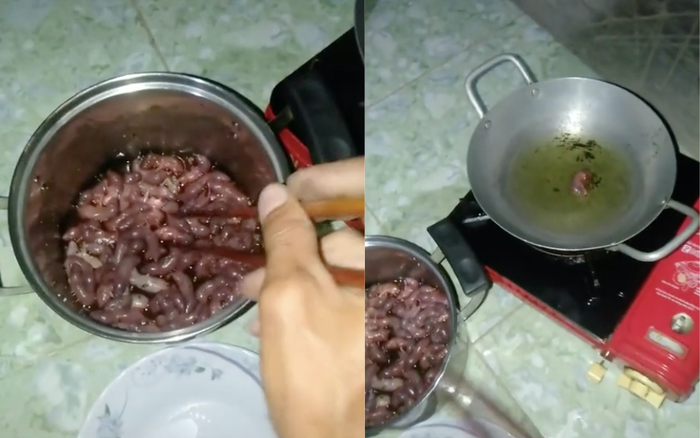 Kinh hãi với cách nam thanh niên chế biến món ăn làm từ chuột con đỏ hỏn đang lúc nhúc trong nồi Ảnh 2