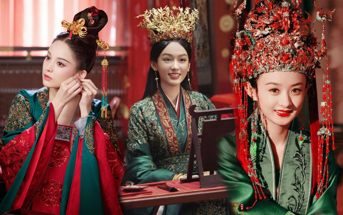 Dàn tân nương trong hỉ phục màu xanh xuất hiện 