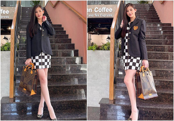 Trang phục nền nã, đẹp vừa vặn... tôn lên nét quyến rũ rất riêng của nàng Hậu. 