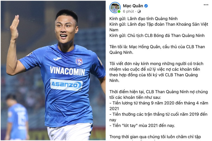 Mạc Hồng Quân và các cầu thủ Quảng Ninh tuyên bố nghỉ V-League nếu còn nợ tiền Ảnh 1