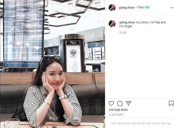 Tài khoản giả mạo Nhuệ Giang đăng thông báo 'độc thân' trước giờ G. (Ảnh: Internet)