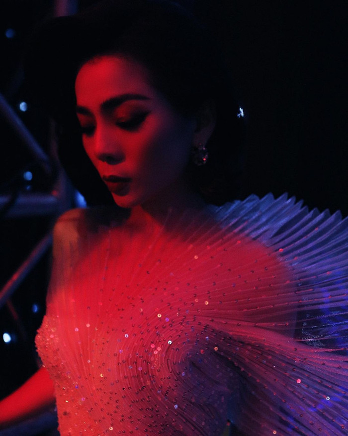 Lệ Quyên thay liên tục 6 bộ váy trong một buổi tối, khoe lưng trần, thềm ngực quyến rũ Ảnh 14