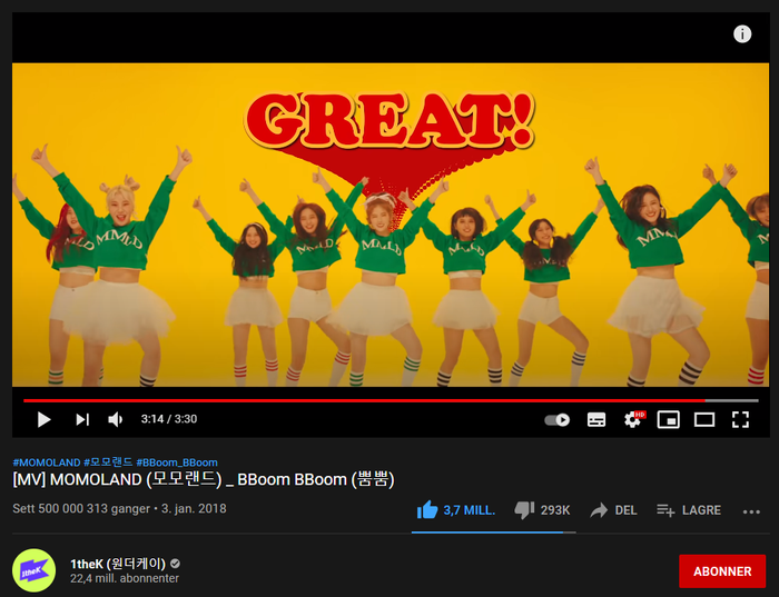 Momoland có MV đầu tiên đạt 500 triệu view, đứng chung hàng với Twice và BlackPink Ảnh 1