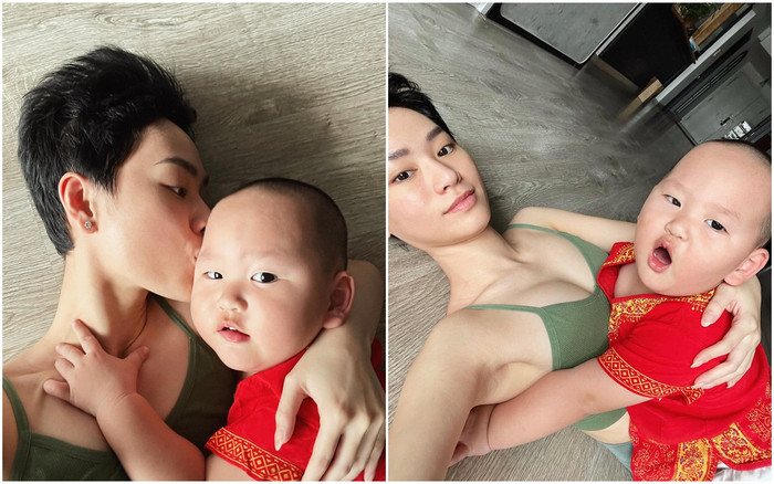Đáng yêu siêu cấp như quý tử nhà Trà My: Thích làm đủ trò nhưng 'tỏ rõ thái độ' khi chụp hình với mẹ Ảnh 2