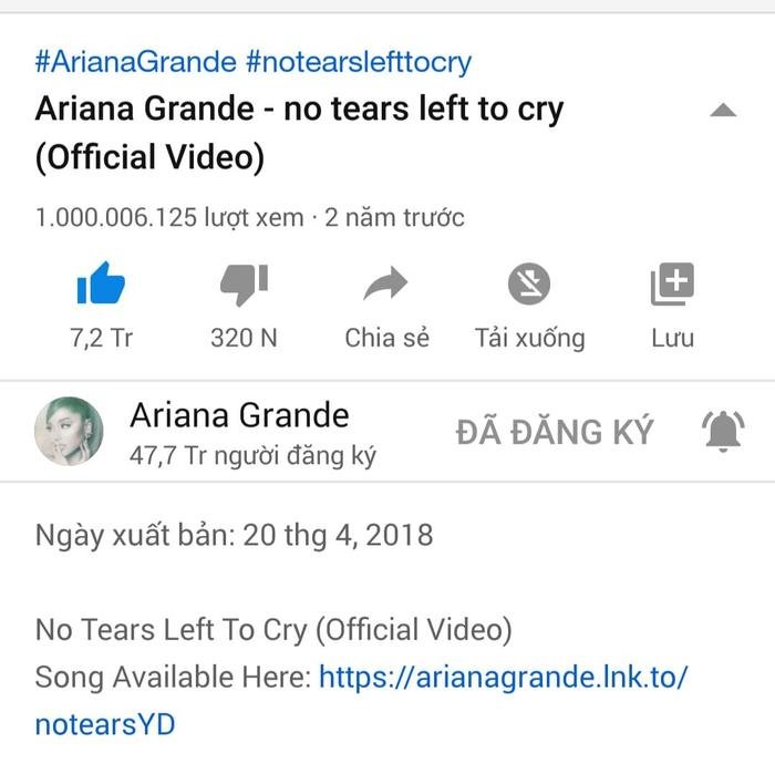 Ca khúc solo đầu tiên của 'tiểu Diva' Ariana Grande cán mốc tỷ view trên Youtube Ảnh 1