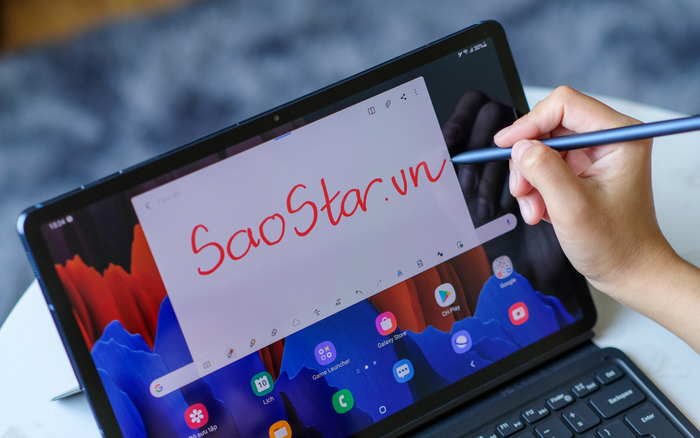 Trên tay máy tính bảng Samsung Galaxy Tab S7+ Xanh Navy vừa lên kệ tại Việt Nam Ảnh 2