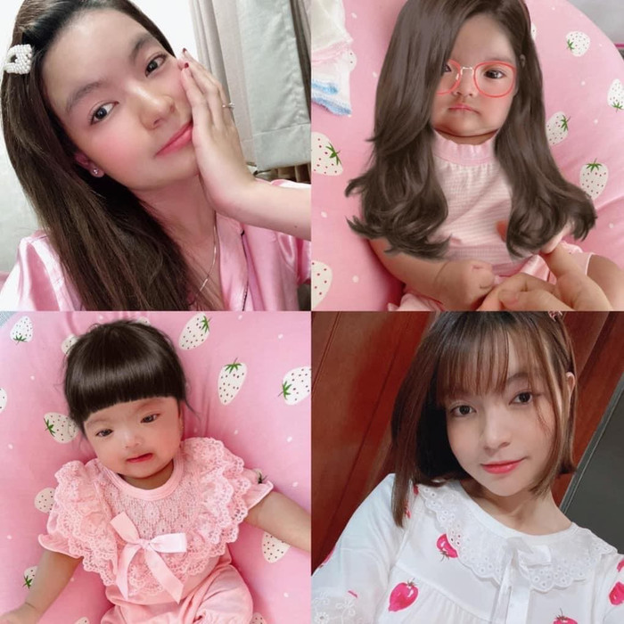 Chỉ vài tháng nữa thôi, tóc Minnie sẽ dài ra đủ để mẹ làm kiểu, khi ấy chắc Thảo Vy chẳng cần nhờ cậy các phần mềm điện thoại nữa đâu!