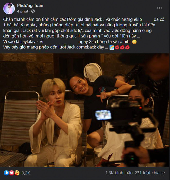 Thông báo mới đây của Jack.