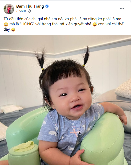 Đàm Thu Trang 'than trời' khi nghe con gái nói được từ đầu tiên, lại còn có thái độ hống hách đi kèm.