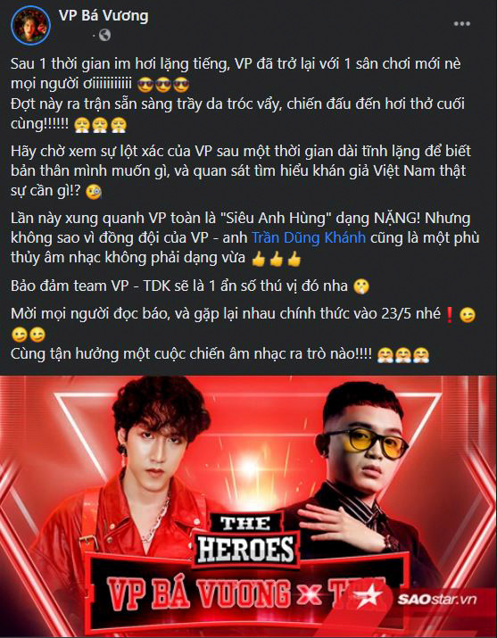 Nam ca sĩ cũng rất mong người hâm mộ hãy ủng hộ cho lần lột xác trở lại này của mình.