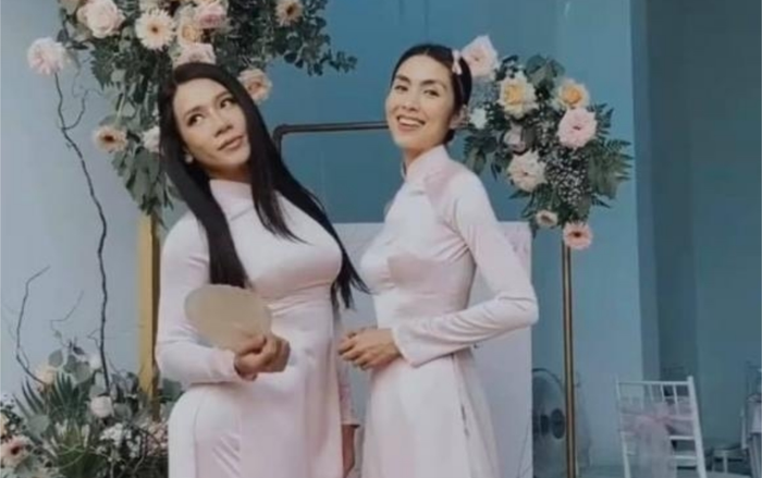 Hà Tăng diện áo dài nền nã đi làm phụ dâu, nhan sắc đỉnh cao chiếm hết spotlight cả buổi lễ vu quy Ảnh 2