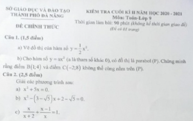 Nghi vấn lộ đề kiểm tra cuối kỳ môn Toán lớp 9 ở Đà Nẵng: Công an vào cuộc xác minh Ảnh 2