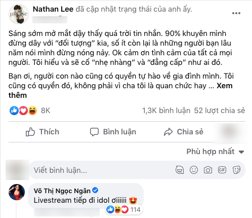 Ngân 98 nhập cuộc drama Ngọc Trinh - Nathan Lee, để lại dòng bình luận như 'châm dầu vào lửa' Ảnh 3