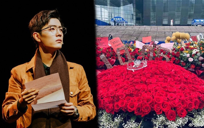 Một 'rừng hoa' của fan gửi trước nhà hát để chúc mừng Tiêu Chiến với vai diễn thành công rực rỡ Ảnh 2