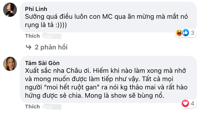MC Phí Linh hào hứng khi khép lại ngày ghi hình đầu tiên. Chị Kim Thanh - VJ / Producer tại VOH Radio thích thú khi góp mặt và có nhiều chia sẻ 'không hề thảo mai' tại chương trình The Heroes 2021.