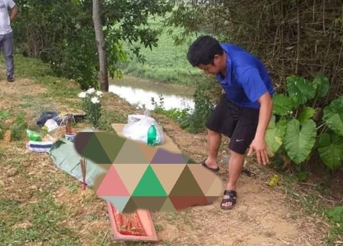 Hiện trường nơi phát hiện thi thể bé trai sơ sinh