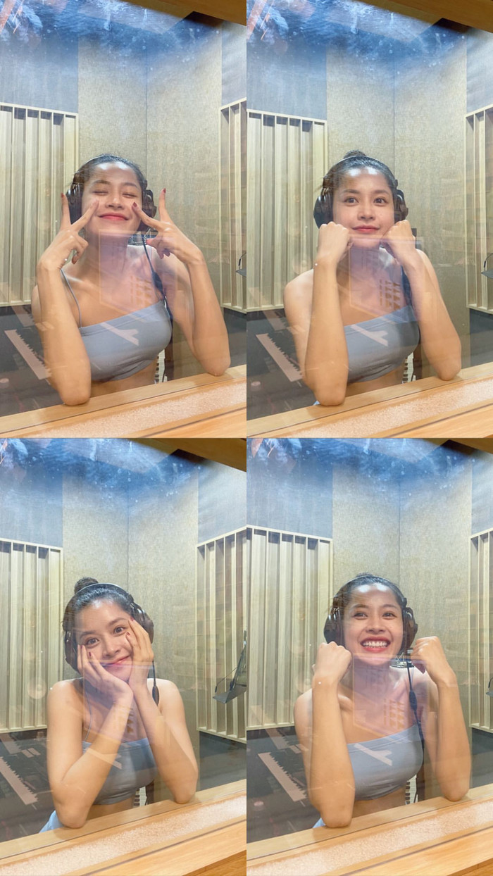  Chi Pu đã đăng tải hình ảnh xuất hiện trong phòng thu thông qua story Instagram cá nhân của mình. 