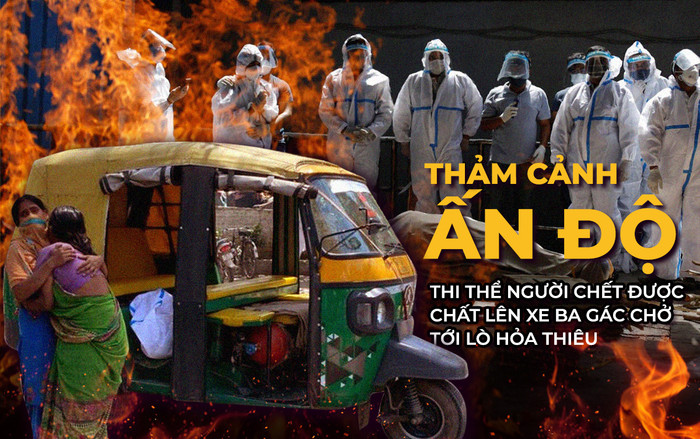 Thảm cảnh Covid-19 ở Ấn Độ: Thi thể bệnh nhân được quấn kín vải chất lên xe ba gác chở tới lò hỏa thiêu Ảnh 2