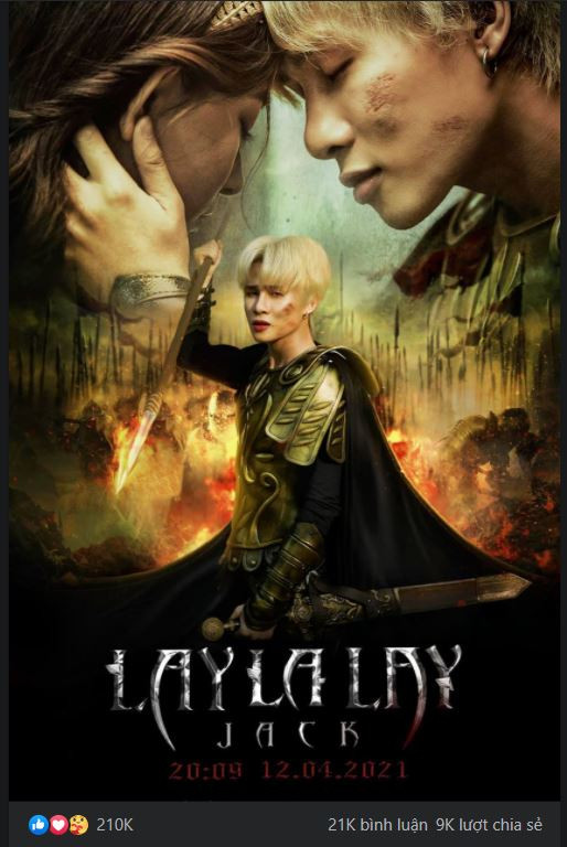 Khi poster LAYLALAY chính thức được lên sóng, Jack cũng chỉ nhận về hơn 210.000 lượt yêu thích.