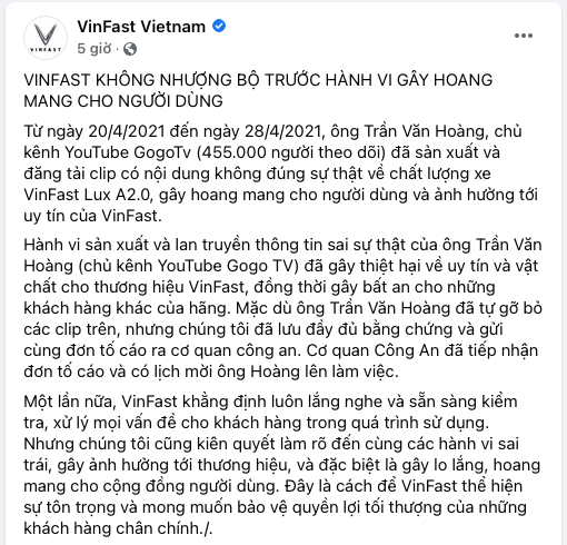 VinFast chính thức lên tiếng sau khi bị chủ xe Lux A2.0 đăng clip 'tố' nhiều lỗi, sửa nhiều lần Ảnh 1
