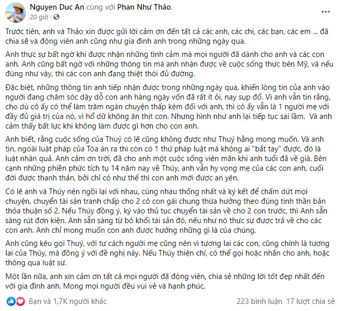 Chồng Phan Như Thảo 'đáp trả' vợ cũ, tuyên bố sẵn sàng rút đơn kiện nếu đồng ý điều kiện này Ảnh 3