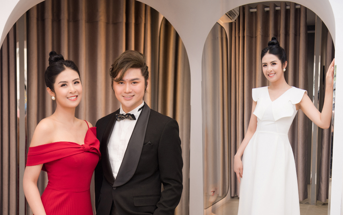 Hoa hậu Ngọc Hân thay 3 váy, điệu đà e ấp bên siêu mẫu nam điển trai Ảnh 2