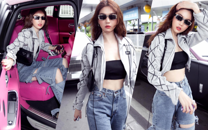 Ngọc Trinh đánh tan cái nóng mùa hè với kiểu quần jeans rách tưng bừng'cực độc đáo' Ảnh 2