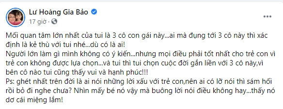 Gia Bảo lên tiếng về ồn ào em gái quen Đạt G: Mọi điều phải tốt nhất cho trẻ con vì chúng không được chọn Ảnh 3