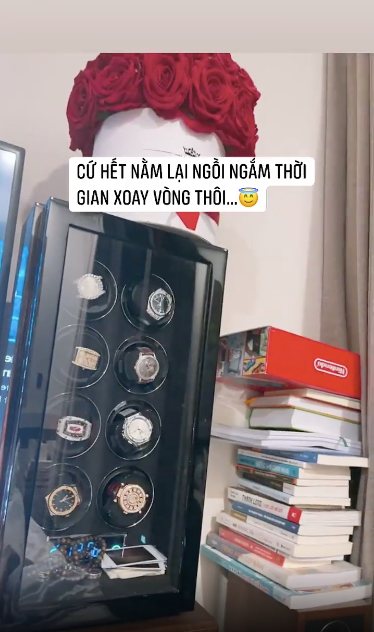 'Chill' theo cách giàu sang như Lệ Quyên: Ngồi ngắm đồng hồ tiền tỷ xoay trong hộp Ảnh 1