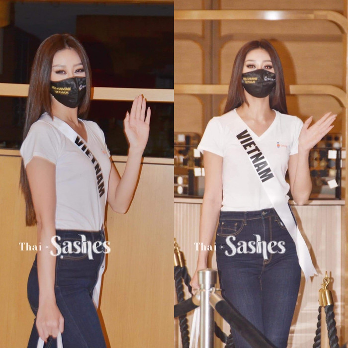 Tóc duỗi thẳng, diện áo thun trắng và quần jeans ôm đơn giản, basic... Hoa hậu Khánh Vân đẹp nhẹ nhàng như nữ sinh.