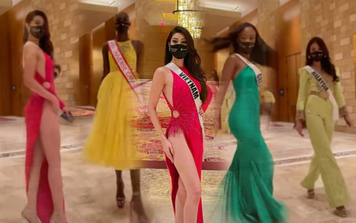 Clip team 'qua đường': Khánh Vân đọ catwalk cùng dàn hoa hậu quốc tế - màn xoay váy quá 'bén' Ảnh 2