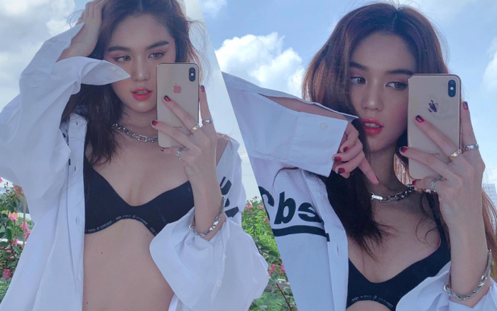 Ngọc Trinh 'toang' hết cả áo sơ mi khoe đôi gò bồng đảo nóng bỏng Ảnh 2