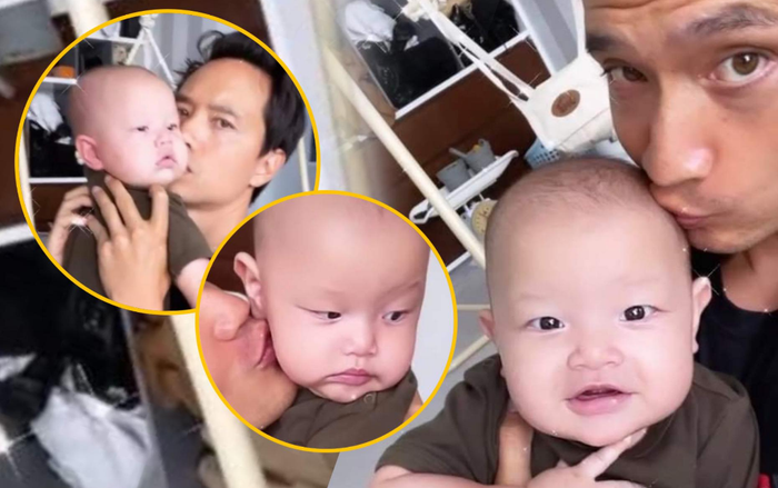 Bị Kim Lý hôn tới tấp, biểu cảm 'cam chịu' của Leon lại khiến nhiều người cười 'xỉu lên xỉu xuống' Ảnh 2