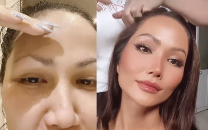 H'Hen Niê nhận kết đắng khi tự cạo lông mày ở nhà Ảnh 2