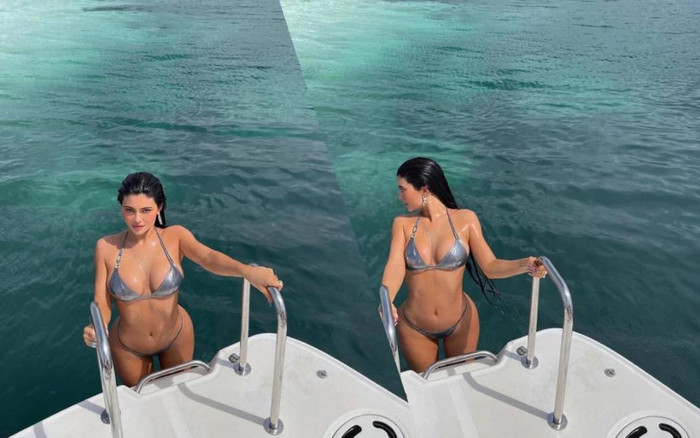 Kylie Jenner ngoi lên từ mặt nước, diện bikini óng ánh tuyệt đẹp khoe vòng 1 'nức nở' Ảnh 2