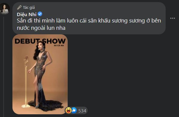 Diệu Nhi cho biết sẽ làm sân khấu sương sương bên nước ngoài.