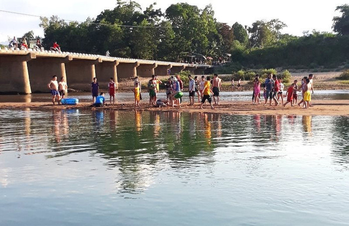 Khu vực nơi hai cháu bé bị đuối nước