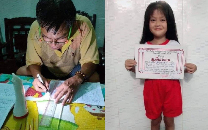 Thương cháu gái không có giấy khen, ông nội tự tay làm món quà đặc biệt: Tấm bằng giá trị nhất là đây! Ảnh 2