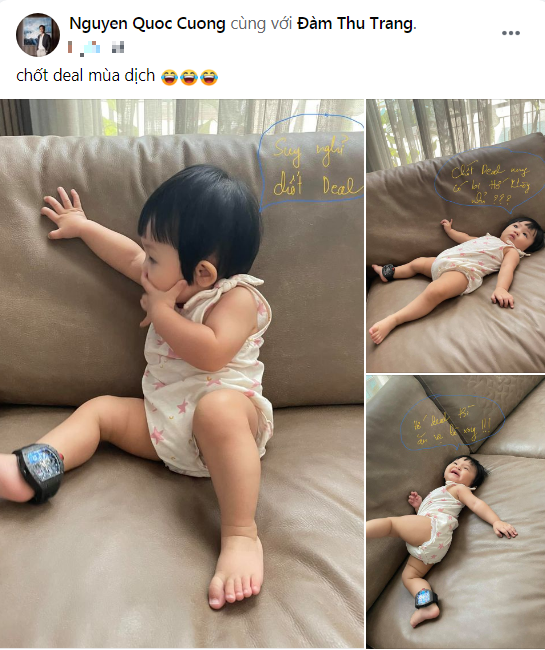 Cường Đô La khoe loạt ảnh con gái Suchin chân đeo đồng hồ tiền tỷ, nằm nhà nhưng vẫn 'chốt đơn' ầm ầm.