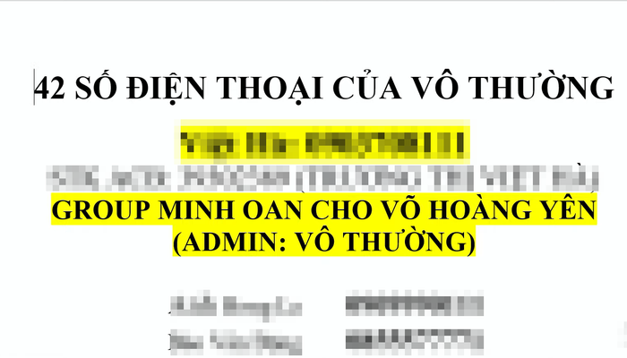 Bà Phương Hằng công khai hàng loạt số điện thoại trong đó có cả Huỳnh Ngọc Thiên Hương.