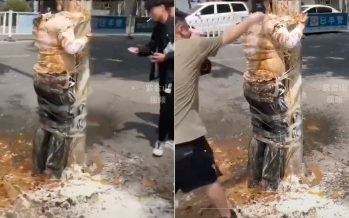 Chú rể bị trói vào gốc cây, xịt xi đánh giày và mù tạt vào người Ảnh 2