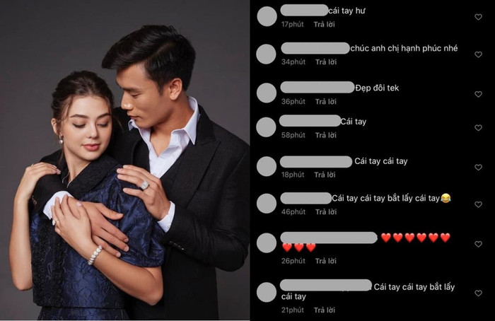 Thủ môn Bùi Tiến Dũng đụng vòng 1 bạn gái và bị fan hâm mộ gọi là 'bàn tay hư'.