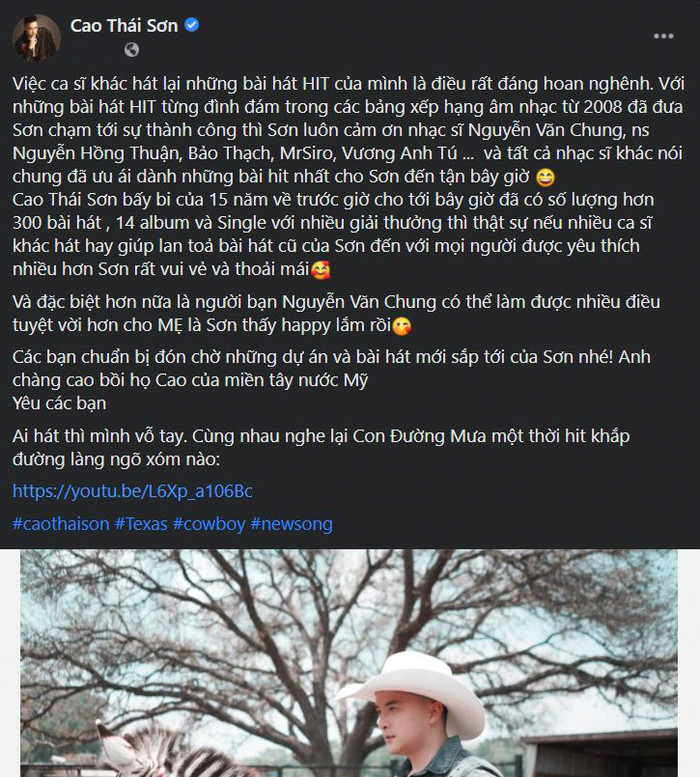 Bài đăng của Cao Thái Sơn.