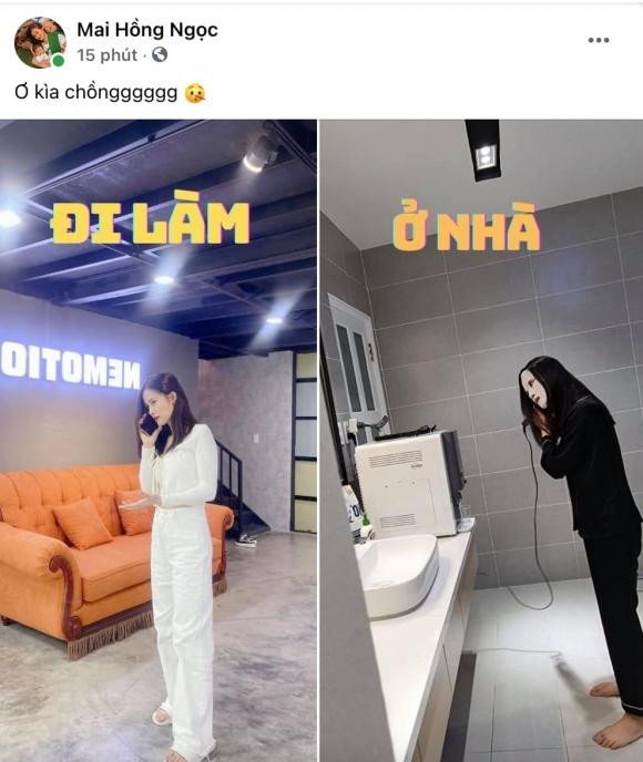 Về phía Đông Nhi, ngay sau khi thấy bài đăng của Ông Cao Thắng, nữ ca sĩ chỉ có thể thốt lên rằng: 'Ơ kìa chồng'.