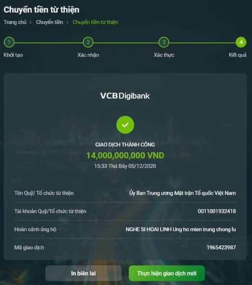 Hình ảnh sao kê giao dịch được dân mạng truyền tay nhau.