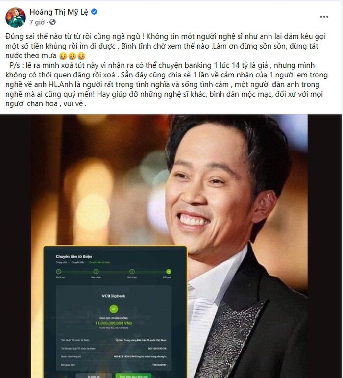 Mới hôm nào còn viết tâm thư bênh vực, nay Mỹ Lệ lại phũ phàng khi nói về Hoài Linh: 'Khó mà thông cảm' Ảnh 4