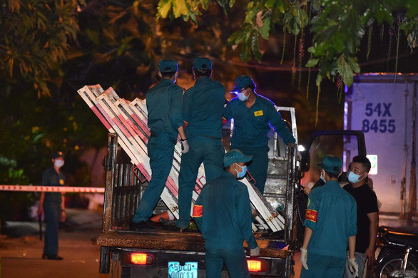 Khoanh vùng, cách ly ngôi nhà trên đường số 3, phường Tân Kiểng, quận 7. Ảnh: Tuổi Trẻ