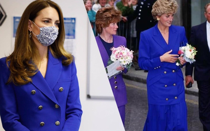 Công nương Kate tiếp tục diện cả set đồ xanh corban giống mẹ chồng Diana Ảnh 2